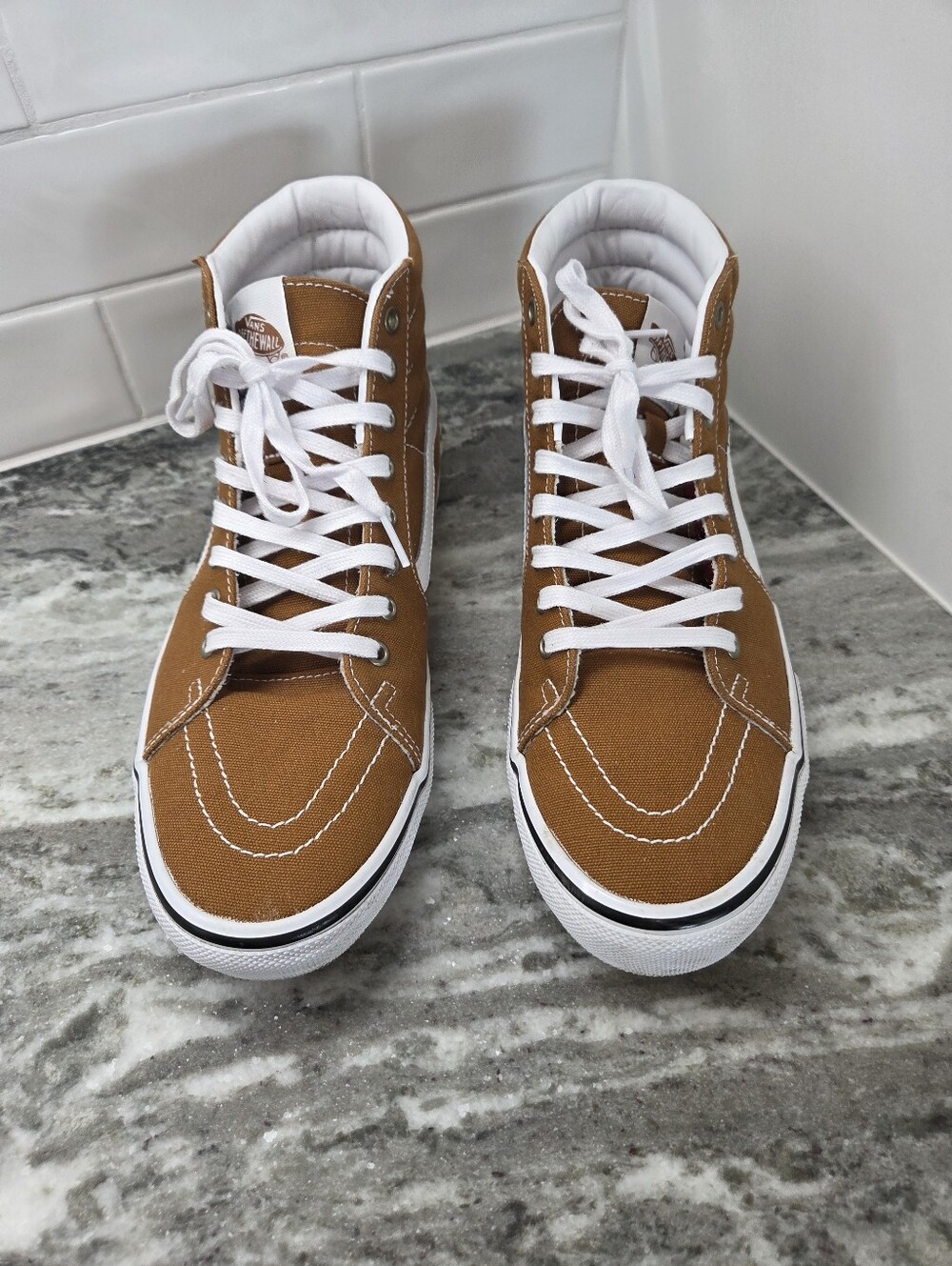 Vans Skate Sk8-Hi Canvas Golden Brown Sneakers Mens Size 12 - Picture 9 of 10